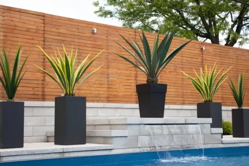 Agave américana vert artificiel extérieur en pot, 63″