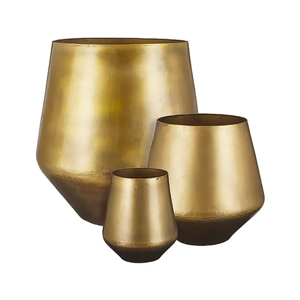 Antique brass colored planter