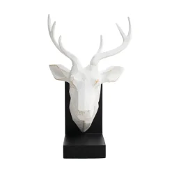 Appui-livres chevreuil blanc, 11,5 x 13″