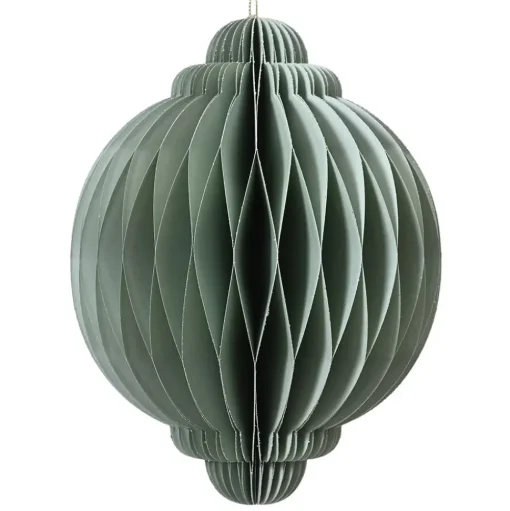 Aqua paper tree ornament, 8"