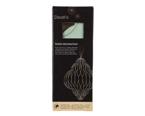 Aqua paper tree ornament, 8"