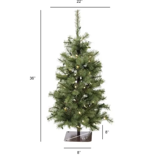 Artificial asheville pre-lit alpine tree, 100 LEDs, 36"
