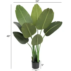 Artificial bird of paradise in a black pot, 48