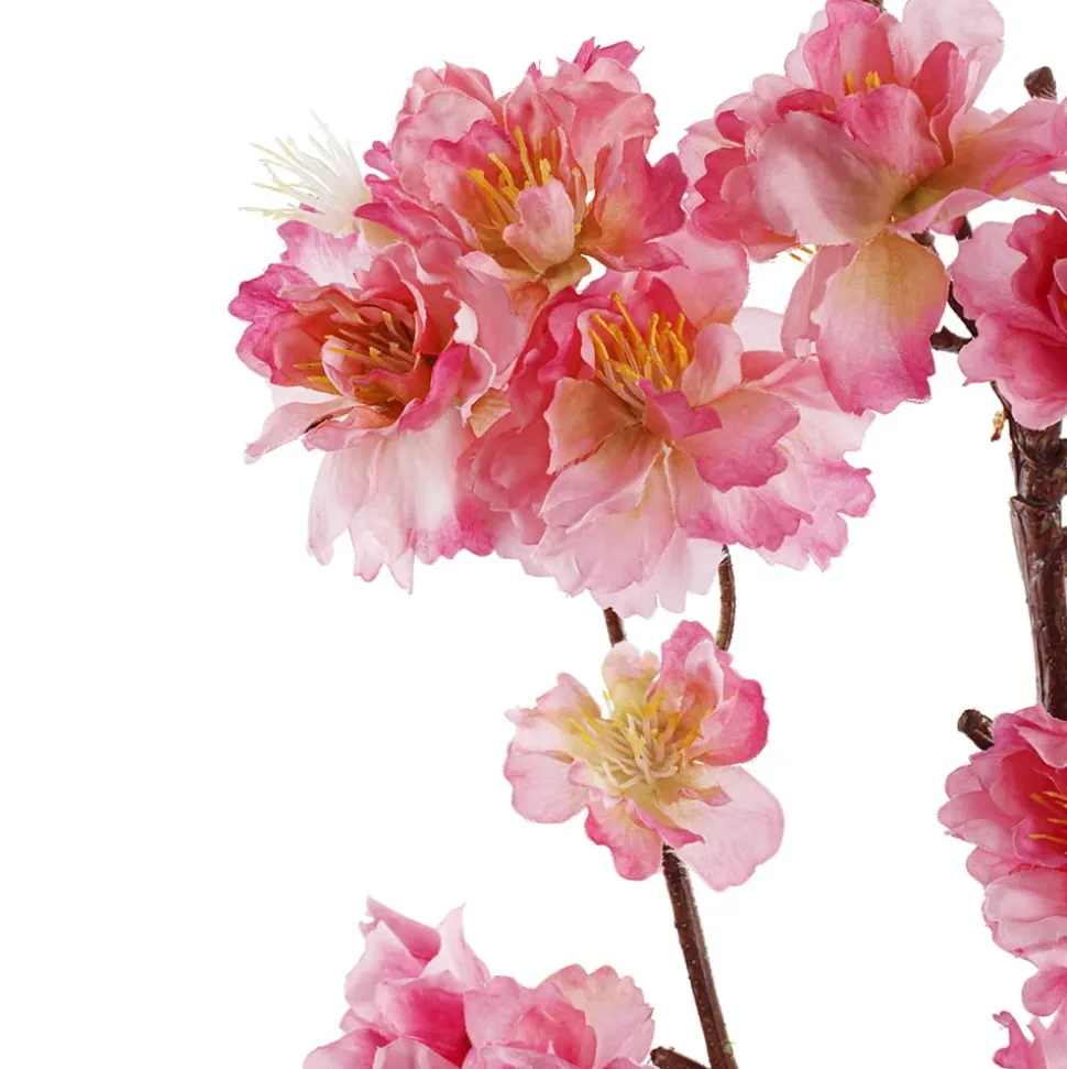 Artificial budding dark pink cherry blossom stem, 38″