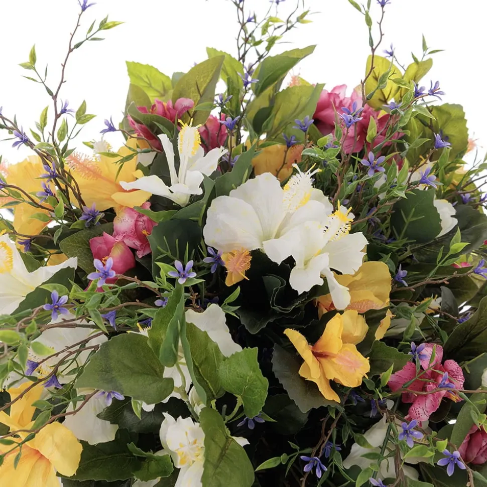 Artificial colorful outdoor flower arrangement, 25"