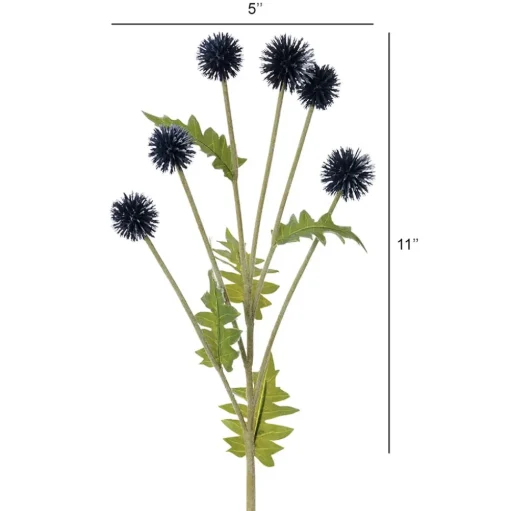 Artificial dark blue echinopsis, 25"
