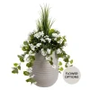 Artificial DIY outdoor planter kit in beige pot