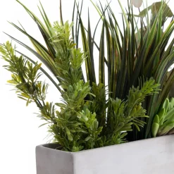 Artificial eucalyptus and grass centerpiece, 12 x 21