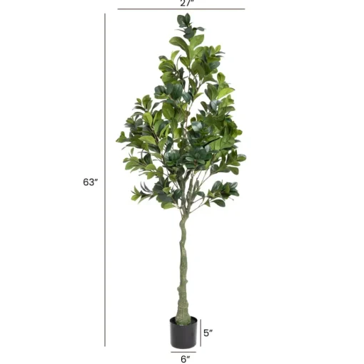 Artificial ficus with textured trunk, 63"