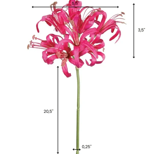 Artificial fuchsia nerine lily, 24″