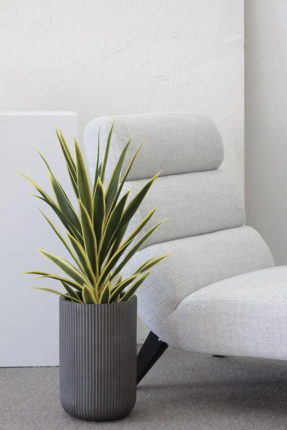 Artificial green and yellow yucca plant, 32″