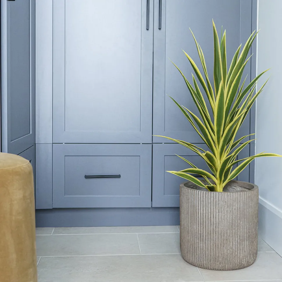 Artificial green and yellow yucca plant, 32″