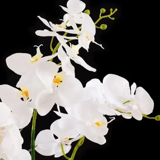 Artificial long white orchid centerpiece