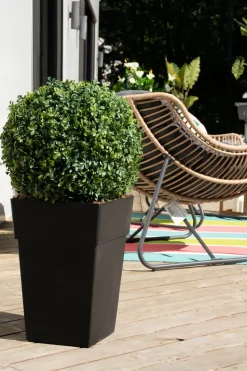 Artificial outdoor potted boxwood ball topiary, 33