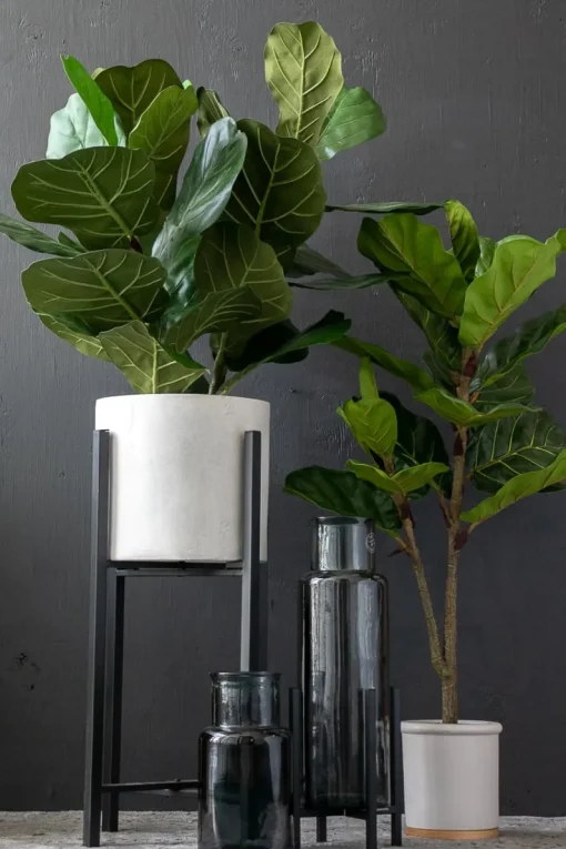 Artificial potted fiddle leaf fig, 41″