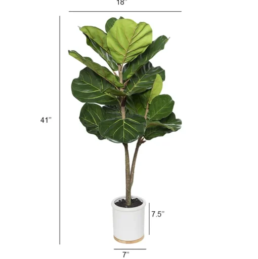Artificial potted fiddle leaf fig, 41″