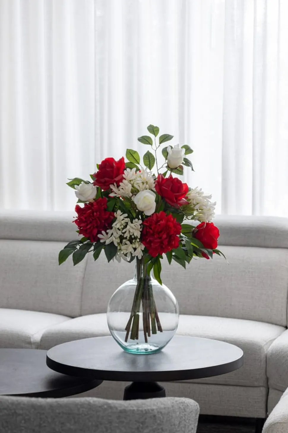 Artificial real touch red rose, 23"