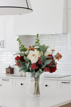 Artificial red gypsophila bush, 15″