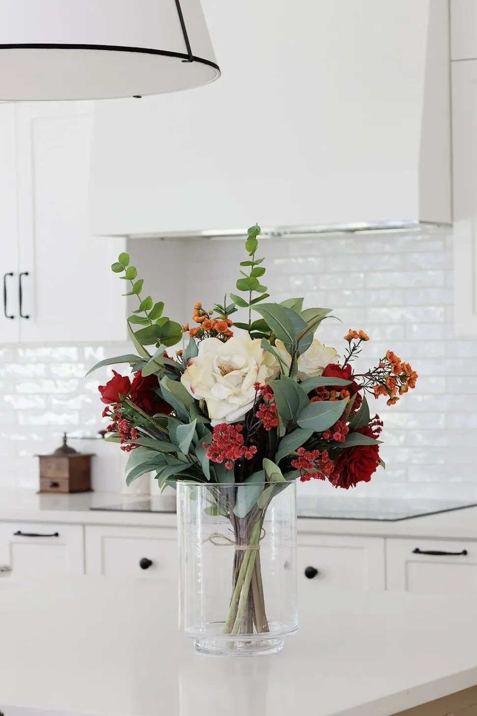 Artificial red gypsophila bush, 15″