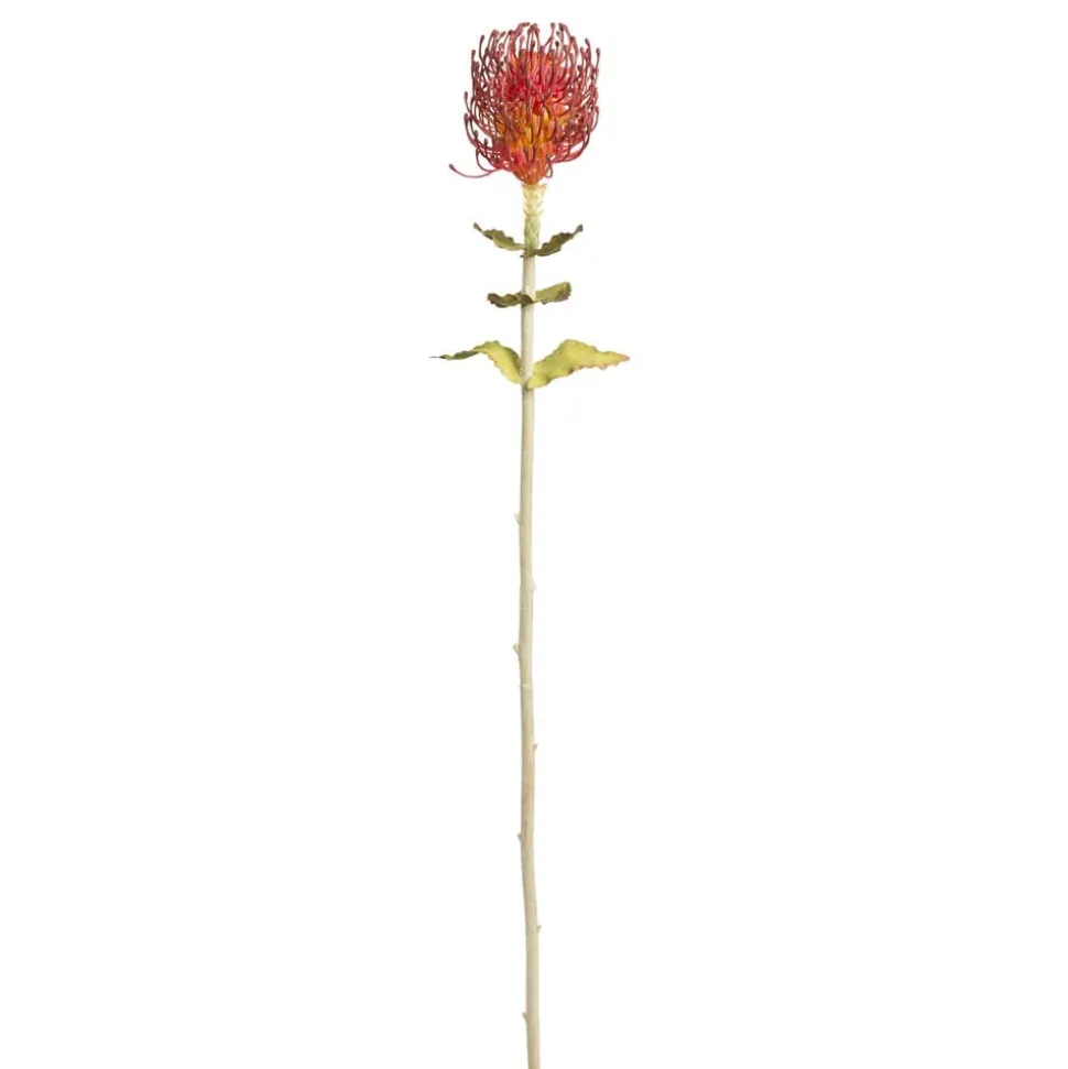 Artificial red protea flower, 27"