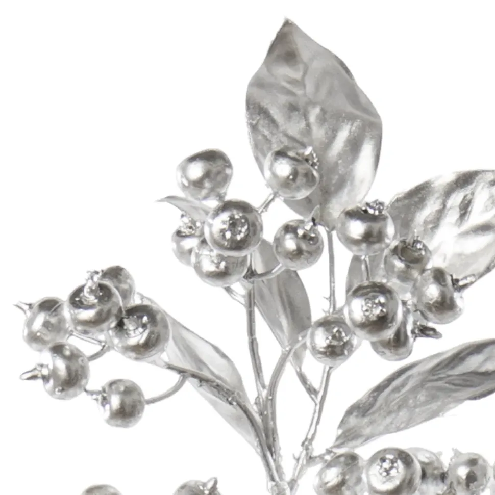 Artificial silver berry foliage, 15″