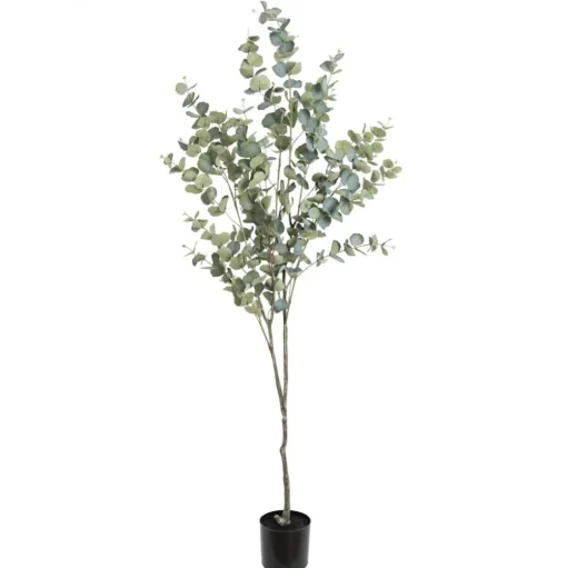 Artificial silver dollar eucalyptus tree, 70"