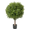 Artificial simple boxwood topiary, 27"