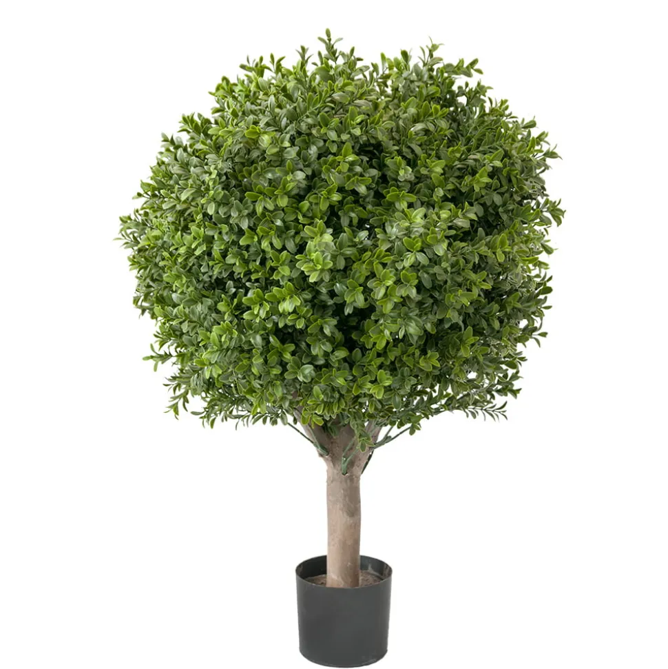 Artificial simple boxwood topiary, 27"
