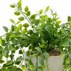 Artificial trailing plant in a handmade planter, 25 x 11