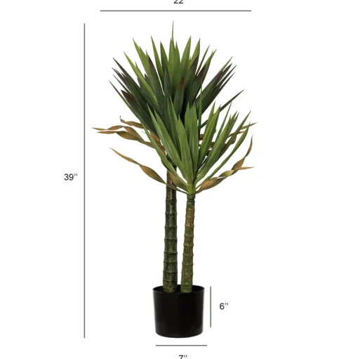 Artificial two-trunk agave americana, 39"