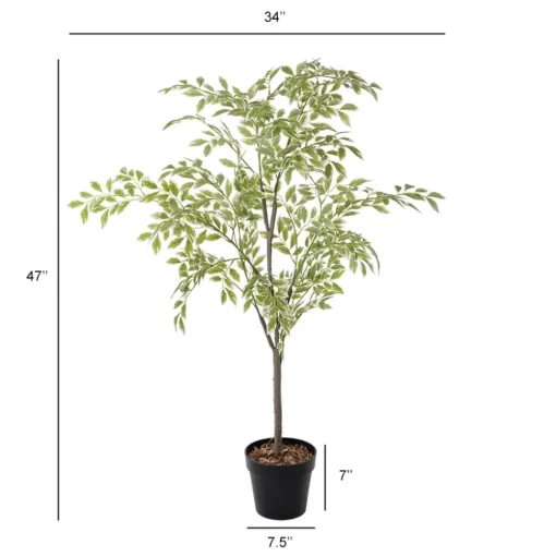 Artificial variegated elm tree, 47"