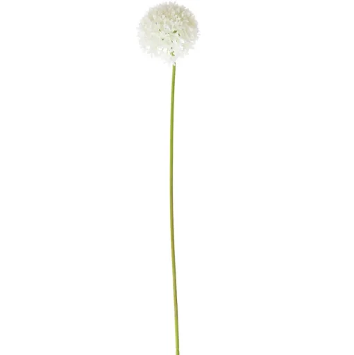 Artificial white allium flower, 35"