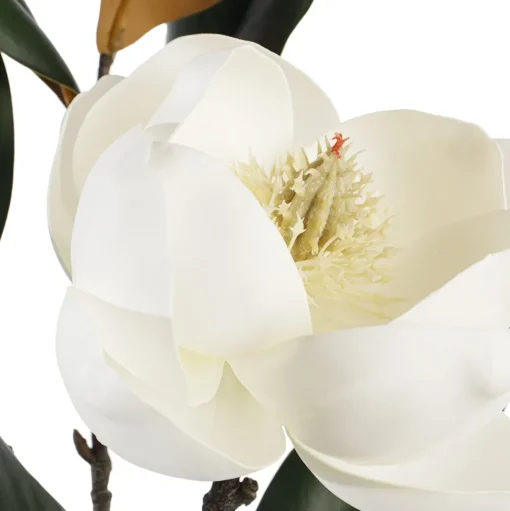 Artificial white magnolia with leaves, 38,5"