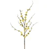 Artificial yellow plum blossom branch, 51"
