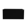 Bac à fleurs en acier inoxydable noir avec trou de drainage, 18 x 39″