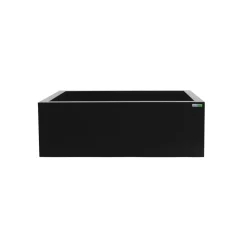 Bac à fleurs en acier noir avec trous de drainage, 36 x 31″
