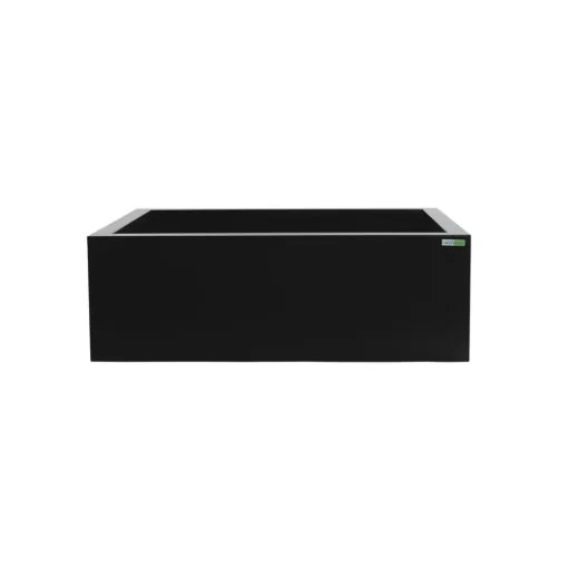 Bac à fleurs en acier noir avec trous de drainage, 36 x 31″