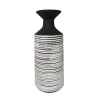 Black and white ceramic vase, 20 x 8"
