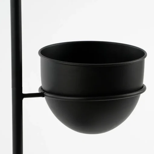 Black plant holder stand with pots, 55 x 16"