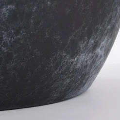 Black stone effect round pot