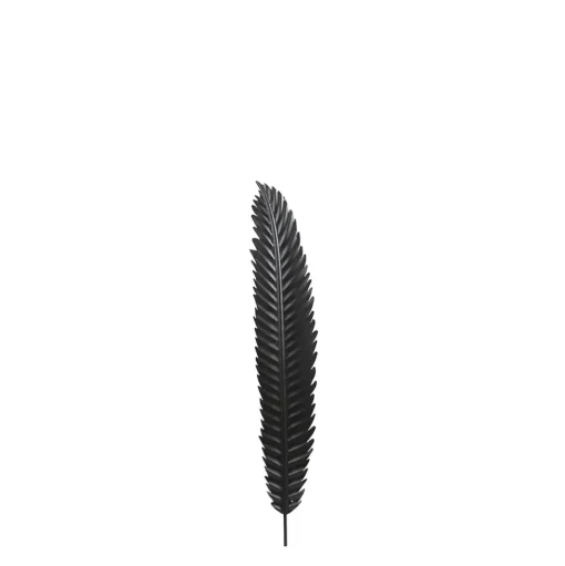 Black wall leaf decoration, 36 x 6″