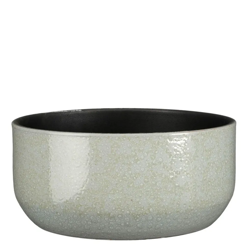 Bol décoratif gris pâle en terre cuite, 6,5 x 13,5″