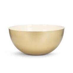 Bol décoratif or avec intérieur crème, 10″