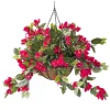 Bougainvillea outdoor hanging flower basket, 24 x 22″