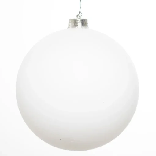 Boules de Noël blanches fini mat, 6″