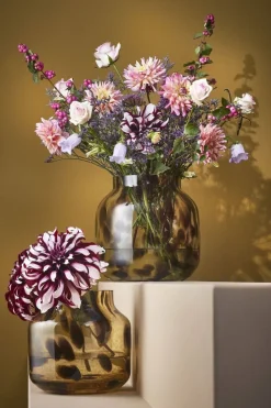 Brown speckled recycled glass vase