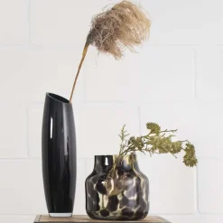 Brown speckled recycled glass vase