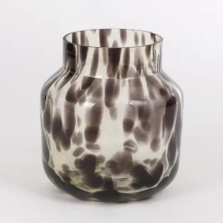 Brown speckled recycled glass vase