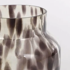 Brown speckled recycled glass vase