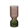 Burgundy and olive glass decorative vase, 9 x 3,5"